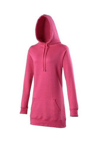 Womens Longline Hot Pink Hoodie