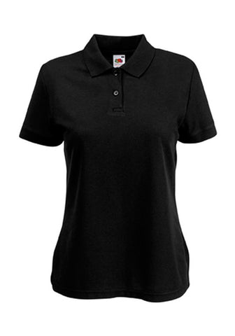 Womens Ladyfit Black Polo Shirt front