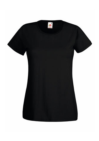 Womans Ladfit Black T-Shirt front