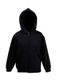 Kids Black Classic Zipped Hoodie front