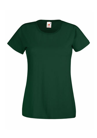 Womens Ladfit Bottle Green T-Shirt front