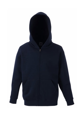 Kids Deep Navy Classic Zipped Hoodie front