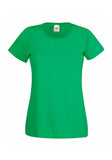 Womens Ladfit Kelly Green T-Shirt front