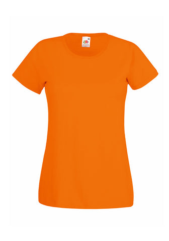 Womens Ladfit Orange T-Shirt front