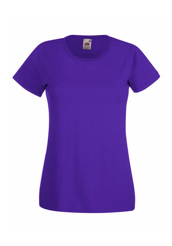 Womens Ladfit Purple T-Shirt front