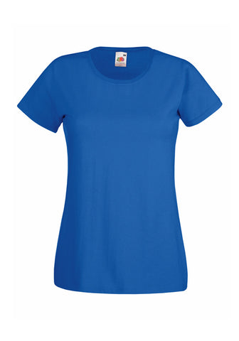 Womens Ladfit Royal Blue T-Shirt front