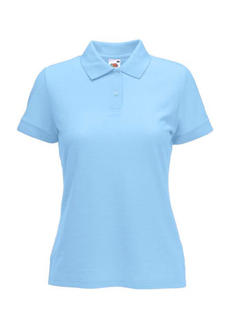 Womens Ladyfit Sky Blue Polo Shirt front