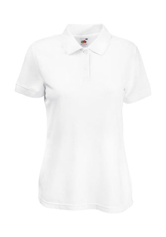 Womens Ladyfit White Polo Shirt front